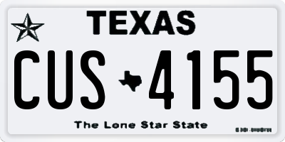 TX license plate CUS4155
