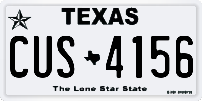 TX license plate CUS4156