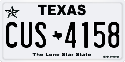 TX license plate CUS4158