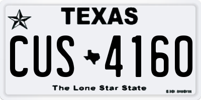 TX license plate CUS4160