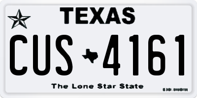 TX license plate CUS4161