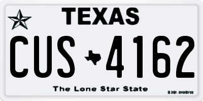 TX license plate CUS4162