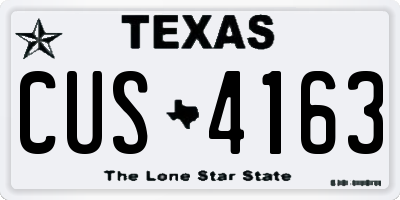 TX license plate CUS4163