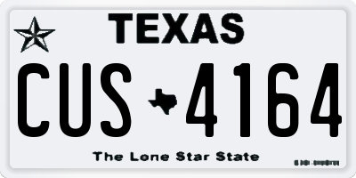 TX license plate CUS4164