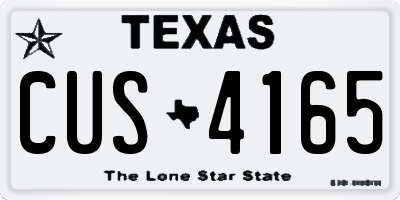 TX license plate CUS4165