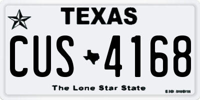 TX license plate CUS4168