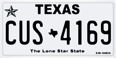 TX license plate CUS4169