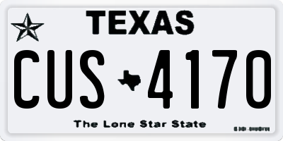 TX license plate CUS4170