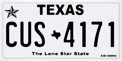 TX license plate CUS4171