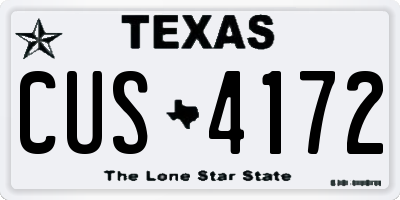 TX license plate CUS4172
