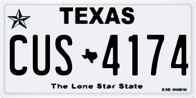 TX license plate CUS4174