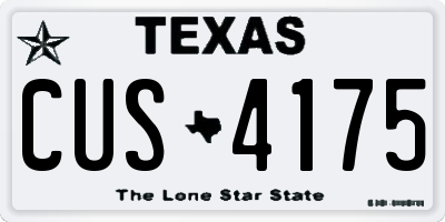 TX license plate CUS4175