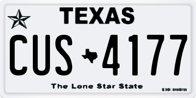 TX license plate CUS4177