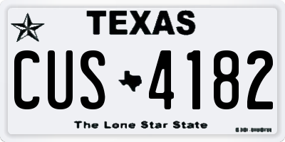 TX license plate CUS4182