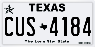 TX license plate CUS4184