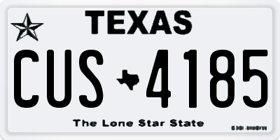 TX license plate CUS4185