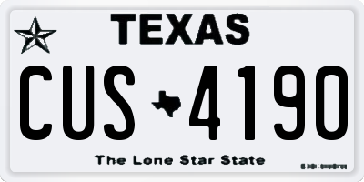 TX license plate CUS4190