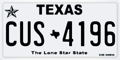 TX license plate CUS4196