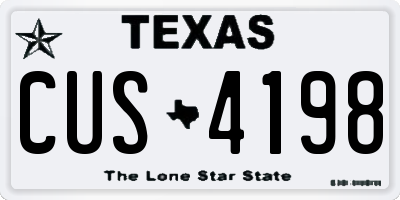 TX license plate CUS4198