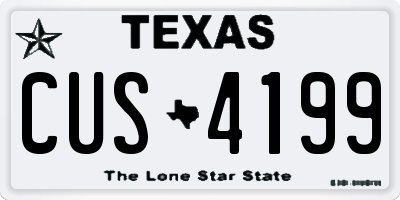 TX license plate CUS4199