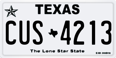 TX license plate CUS4213