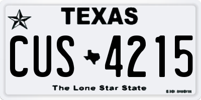 TX license plate CUS4215