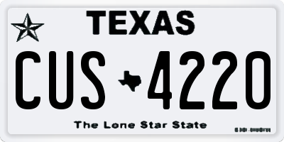 TX license plate CUS4220