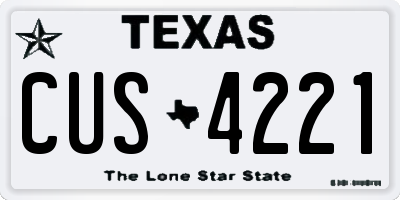 TX license plate CUS4221