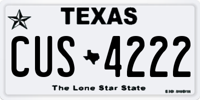 TX license plate CUS4222