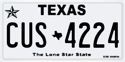 TX license plate CUS4224