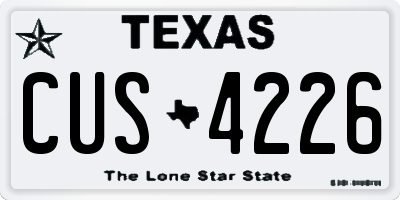 TX license plate CUS4226