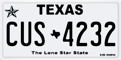 TX license plate CUS4232