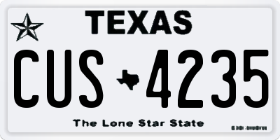 TX license plate CUS4235