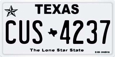 TX license plate CUS4237