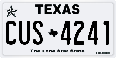 TX license plate CUS4241