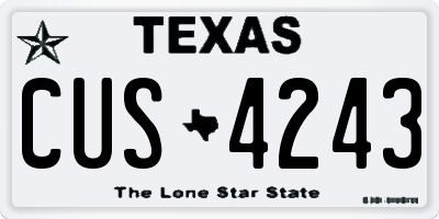 TX license plate CUS4243