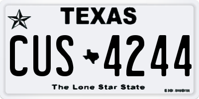TX license plate CUS4244