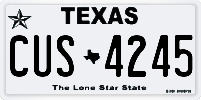 TX license plate CUS4245