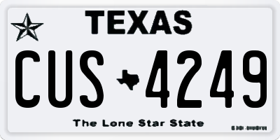 TX license plate CUS4249