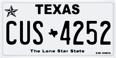 TX license plate CUS4252