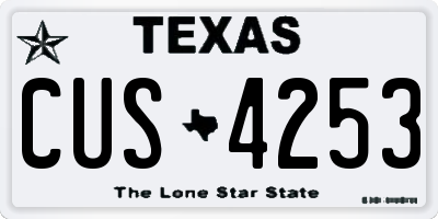 TX license plate CUS4253