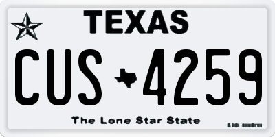 TX license plate CUS4259