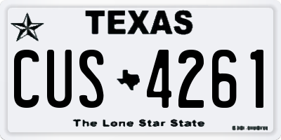 TX license plate CUS4261