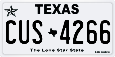 TX license plate CUS4266