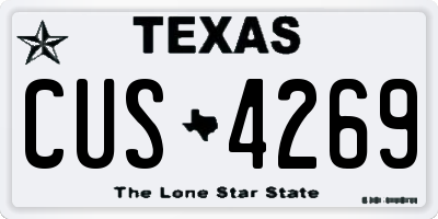 TX license plate CUS4269