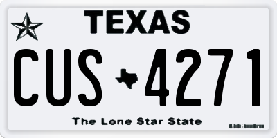 TX license plate CUS4271