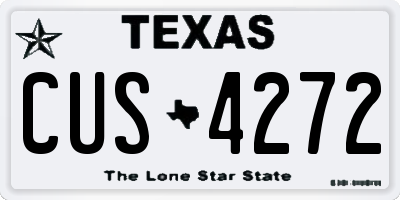 TX license plate CUS4272
