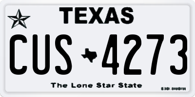 TX license plate CUS4273