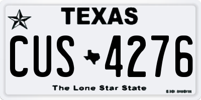 TX license plate CUS4276