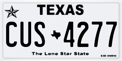TX license plate CUS4277
